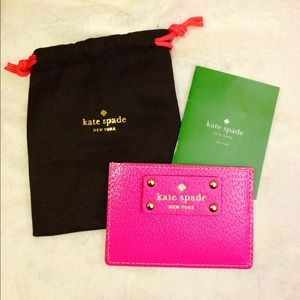 💖Kate Spade card holder💖Pink leather.