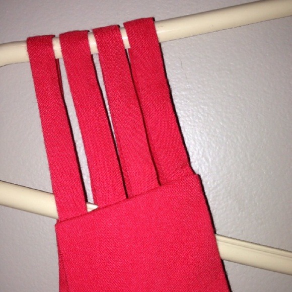 Suzabelle Wild Fire red-orange multi strap dress - Picture 3 of 4