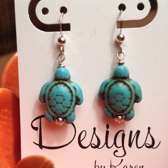 Jewelry - Turquoise Lucky Turtle Earrings