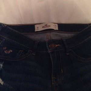 Medium Wash slightly ripped Hollister Skinny jeans