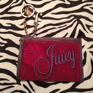 Juicy Couture Velour Key Ring ID Card Case Holder
