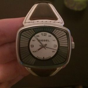 Diesel brown and white watch