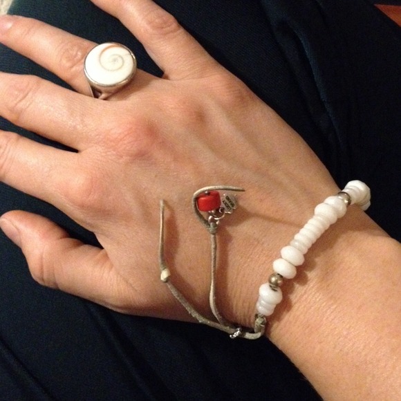 Sterling silver ring/lucky bracelet set