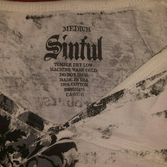 ***SOLD***Sinful by Affliction Tank Top - Picture 3 of 4