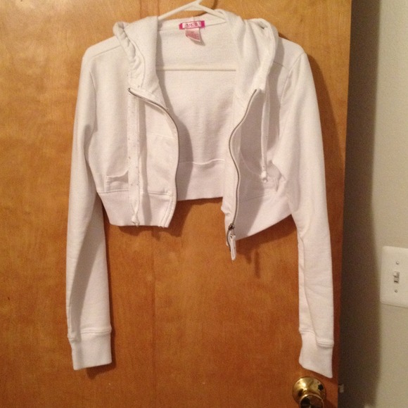 Crop Top White Hoodie