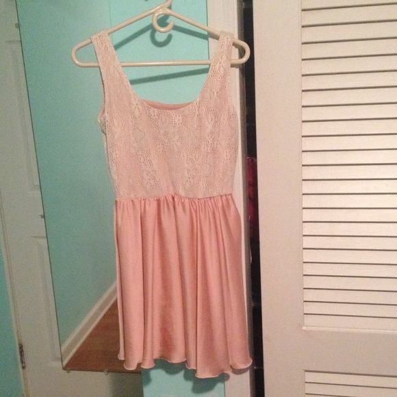 Pink and white dress
