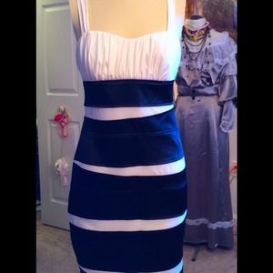Black and white poly/spandex dress - price reduced