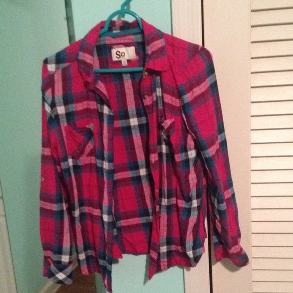 Pink and blue flannel