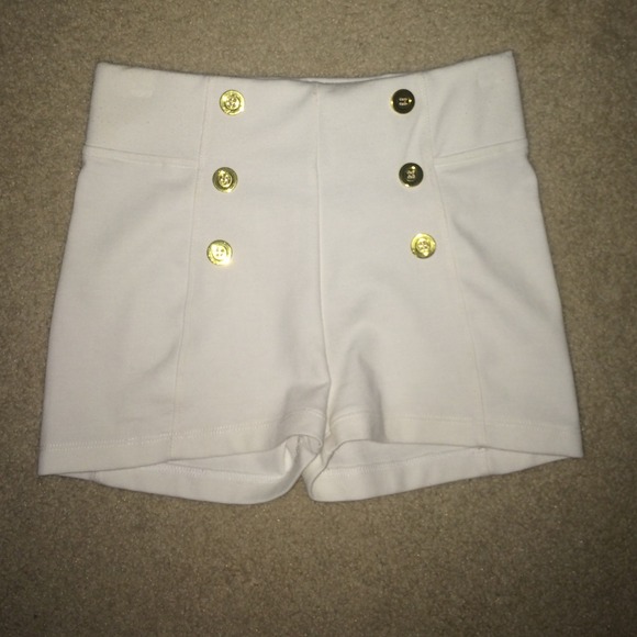 white high wasted shorts