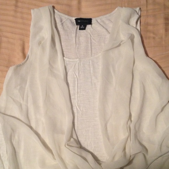 Off white sleeveless shirt