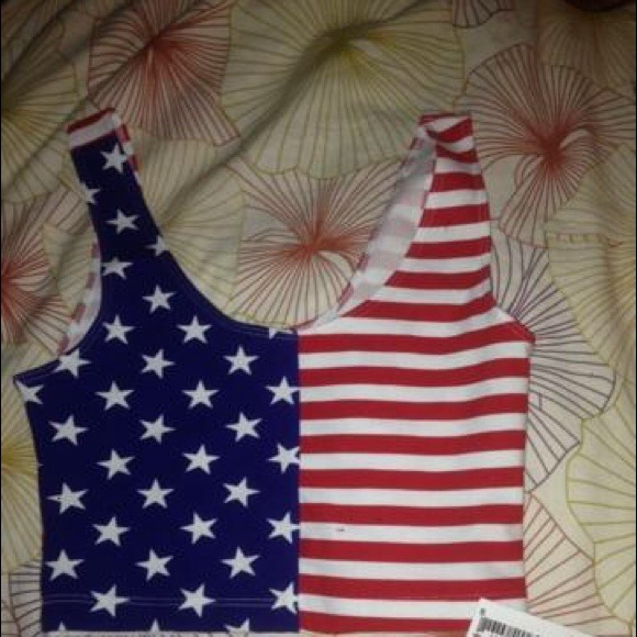 AA American flag crop top