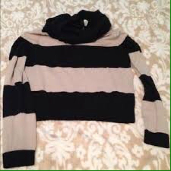 Tan and black striped sweater