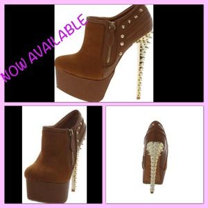 Tan spike heel shoes