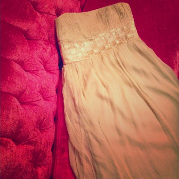 Cream Strapless Cocktail Dress