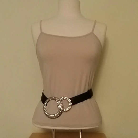 Asymmetrical leather belt