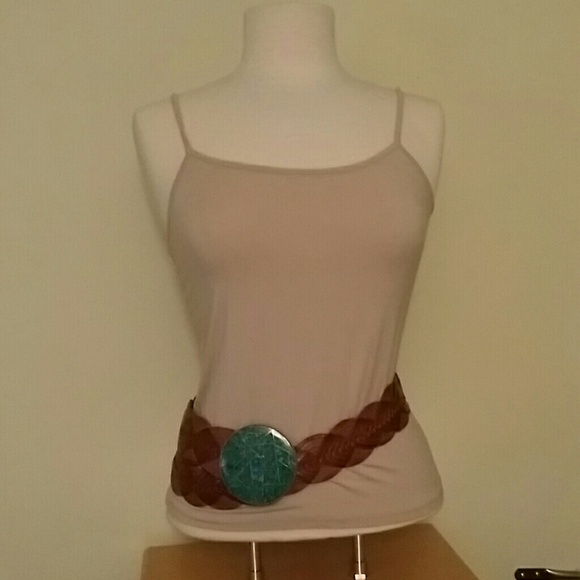 Chico's Accessories - Leather belt with stunning green buckle Chico's Accessories - Leather belt with stunning green buckle