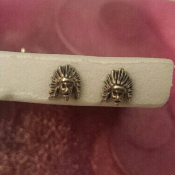 Sterling silver native American chef earrings