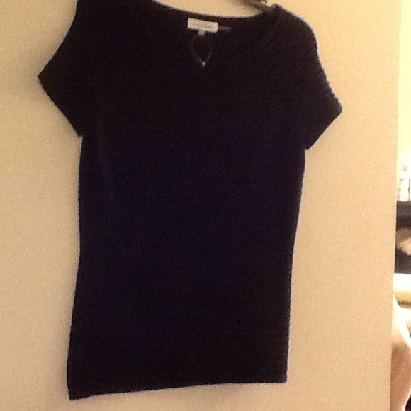 NWOT Calvin Klein Black Short Sleeve Top Size XS
