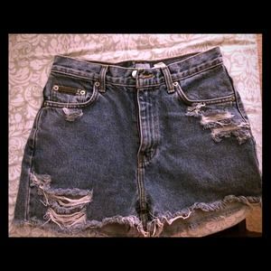Renewed high waisted Calvin Klein denim shorts