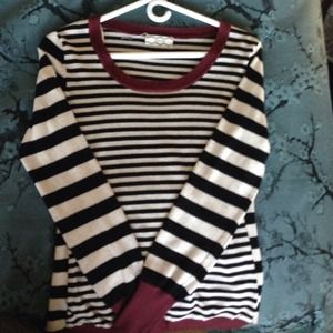 Pink.Rose Striped Dressy Sweater