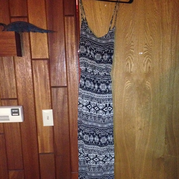 Tribal print maxi dress with 2 slits