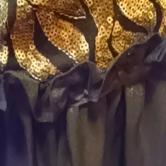 Black and gold sequin evening dress - Picture 3 of 4