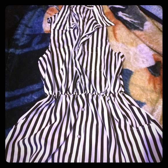 Black and white stripes dress