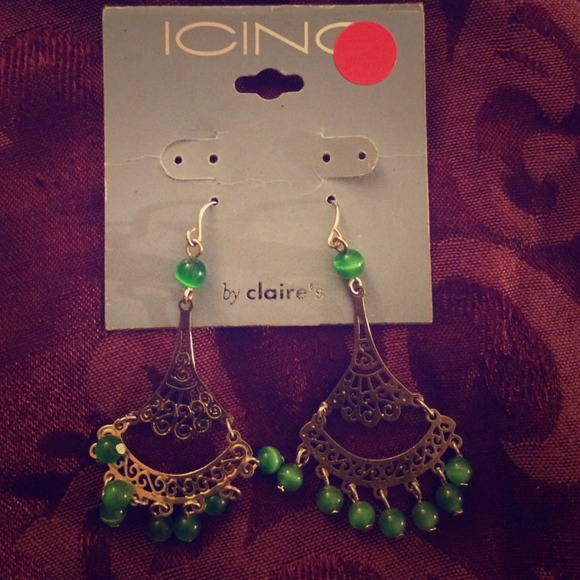 Icing Green and gold earrings