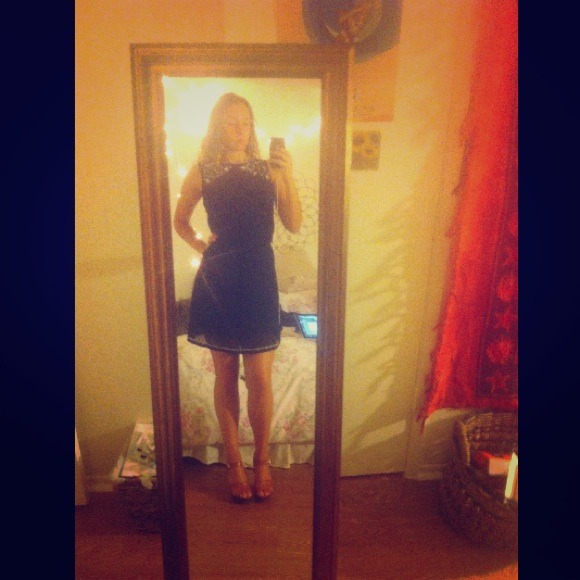 Black sequined chiffon dress