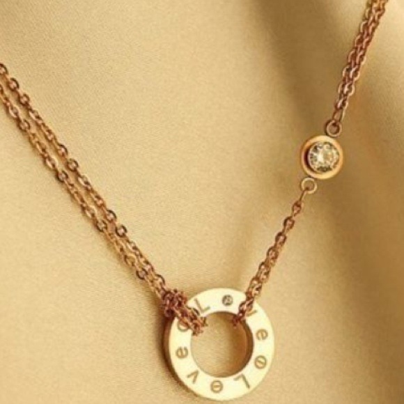 Designer inspired circle cubic zirconia necklace