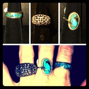turquoise and silver rings