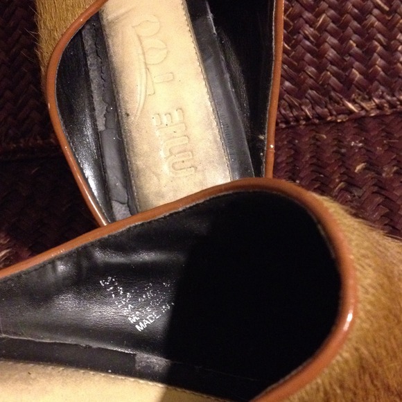 ME TOO tan Cowhide Leather Slip On Heels - Picture 2 of 4