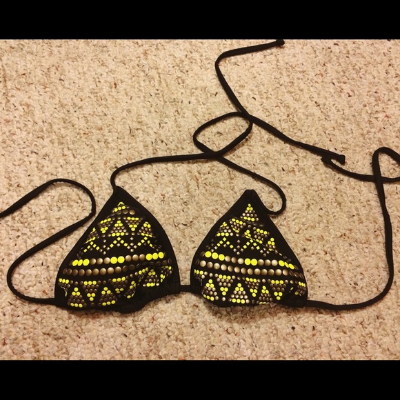 Neon yellow bikini top