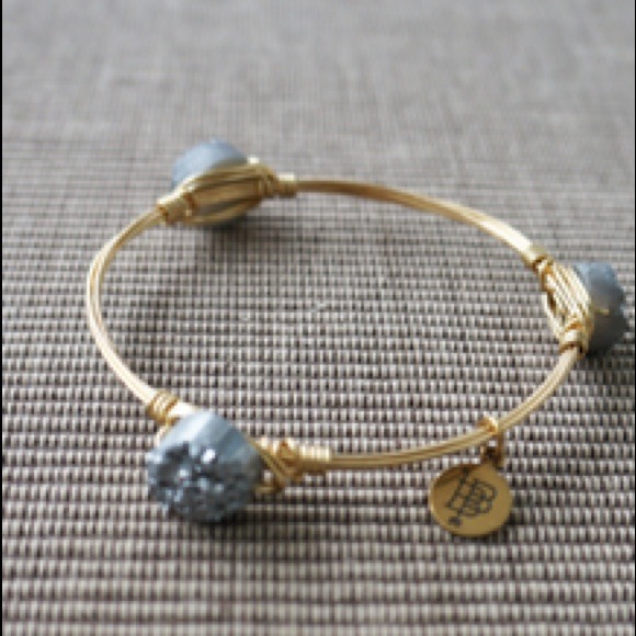 Bourbon and Boweties bracelet - gray small druzy