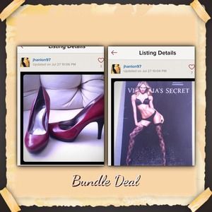 Bundle Deal-pair of red heels & lace thigh-highs