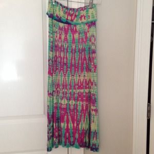 Tie Dye Pattern Maxi Skirt