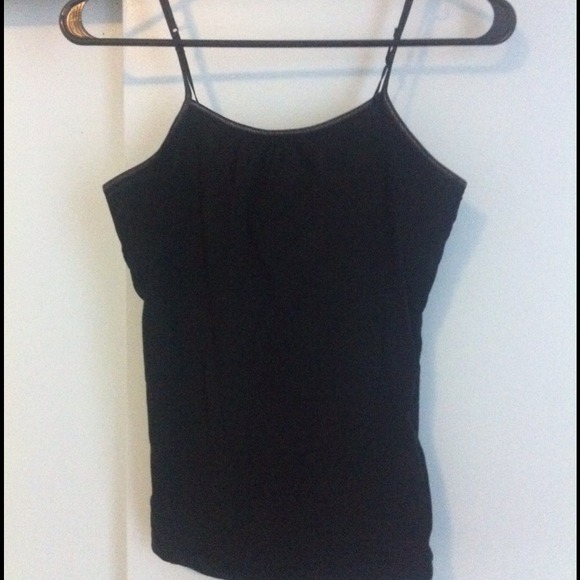 Black tank top, w/ strapless bra already attached