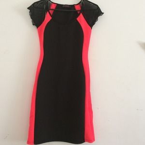 Hot pink and black party dress!