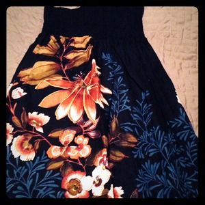 Navy floral Halter Dress