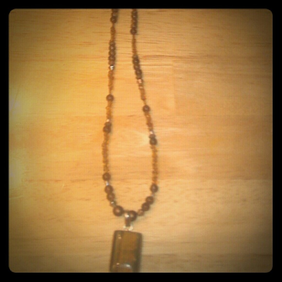 Elegant brown glass bead necklace - Picture 1 of 2