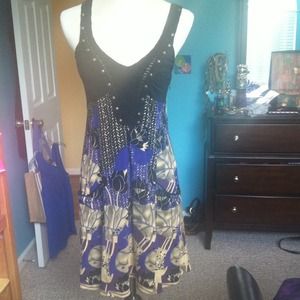 Free people dress sz 6 purple and black