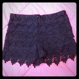 Paisley lace shorts