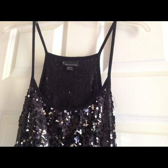 SOLD TWENTYONE top sequins. Black. M - Picture 1 of 4