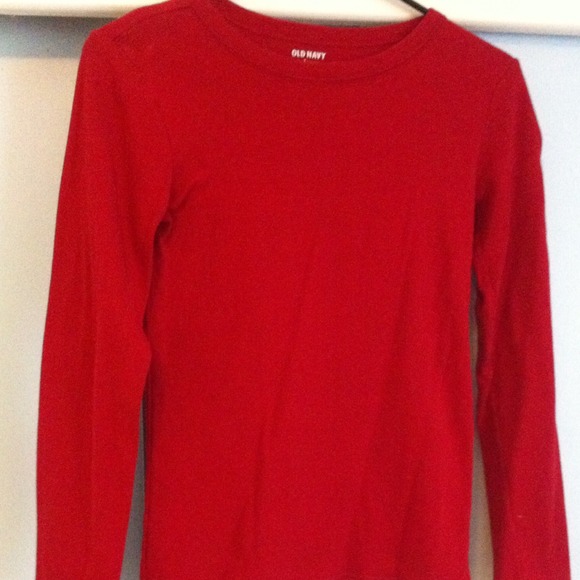 Basic red long-sleeved top