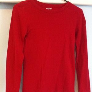 Basic red long-sleeved top