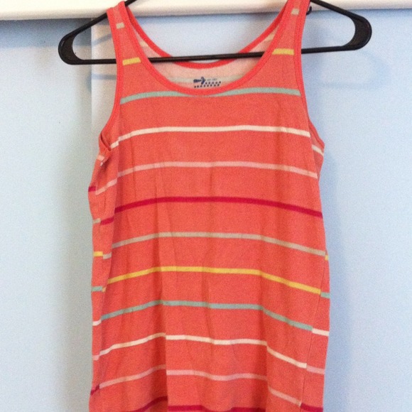 Orange Tank top w/ horizontal stripes