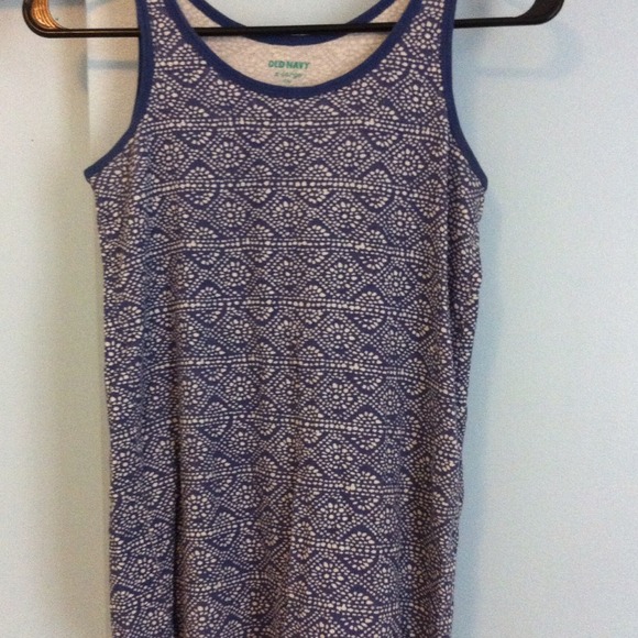 Navy/White patterned tank top