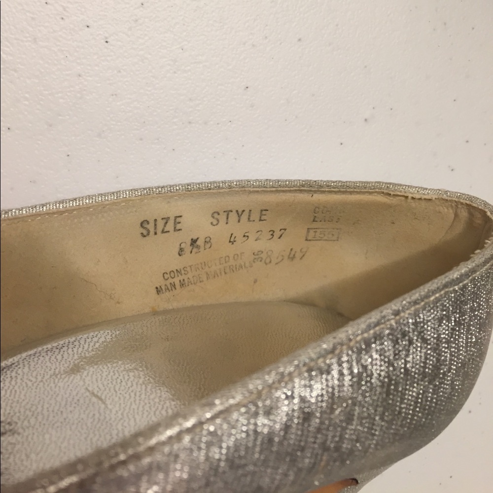 Vintage Box Toe Silver & Glitter Heels 8.5B - Picture 5 of 6