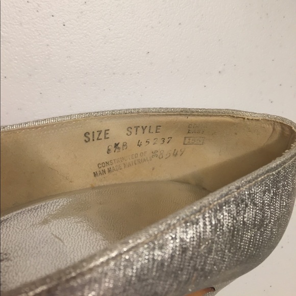 Vintage Box Toe Silver & Glitter Heels 8.5B - Picture 5 of 6