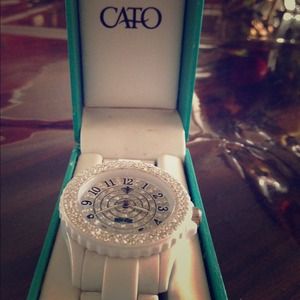 CATO white  Crystal watch